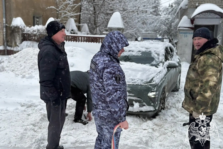 В Тамбове росгвардейцы помогли жителям справиться с затруднительными ситуациями на дороге из-за непогоды