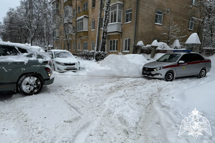 В Тамбове росгвардейцы помогли жителям справиться с затруднительными ситуациями на дороге из-за непогоды