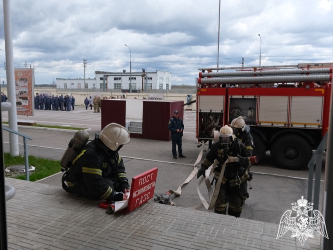 Противопожарная тренировка состоялась в тамбовском управлении Росгвардии 